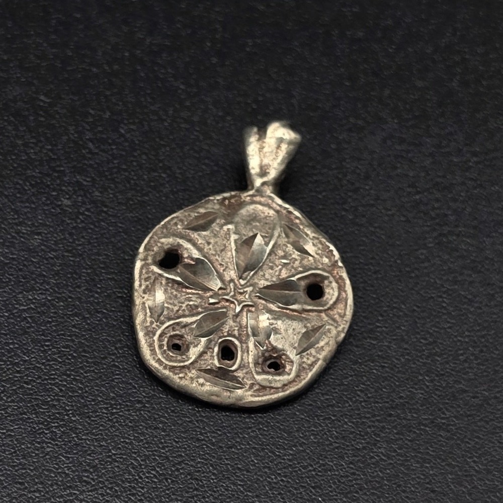Sterling Silver Sand Dollar Pendant Beachy Summer